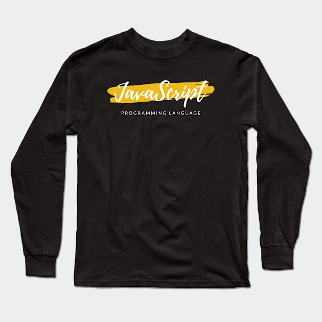 JavaScript Programming Language Paint Smear Long Sleeve T-Shirt by codewearIO